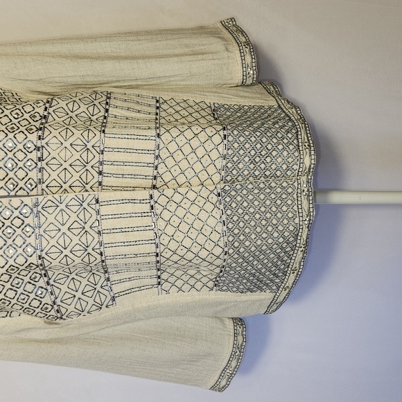 Madison Multiples Embroidered Studded Round Neck Southwestern Jacket Topper SZ L - Picture 4 of 15